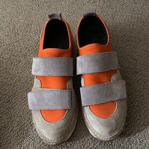 Free People Orange and Gray Sneakers